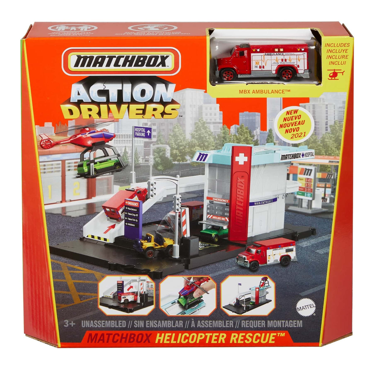 Matchbox Action Drivers Helicopter Rescue Set