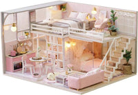 Thumbnail for Wooden Miniature Doll Houses with Furniture and LED Lights