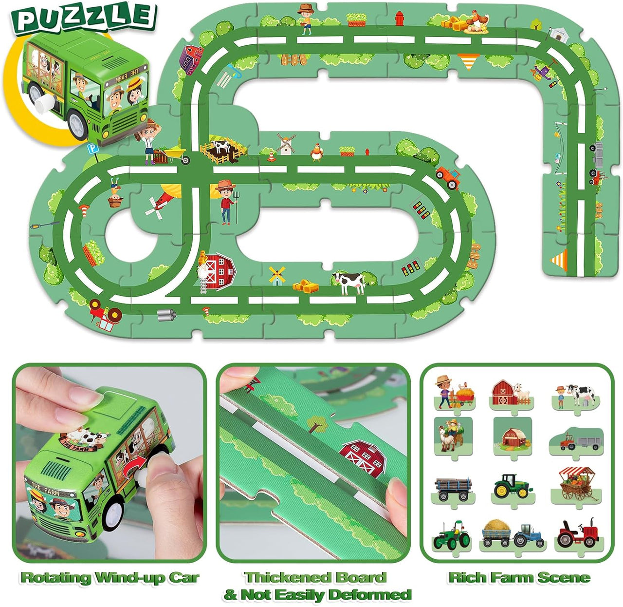 Big Size 47 Pcs DIY Assembling Puzzle Car Track