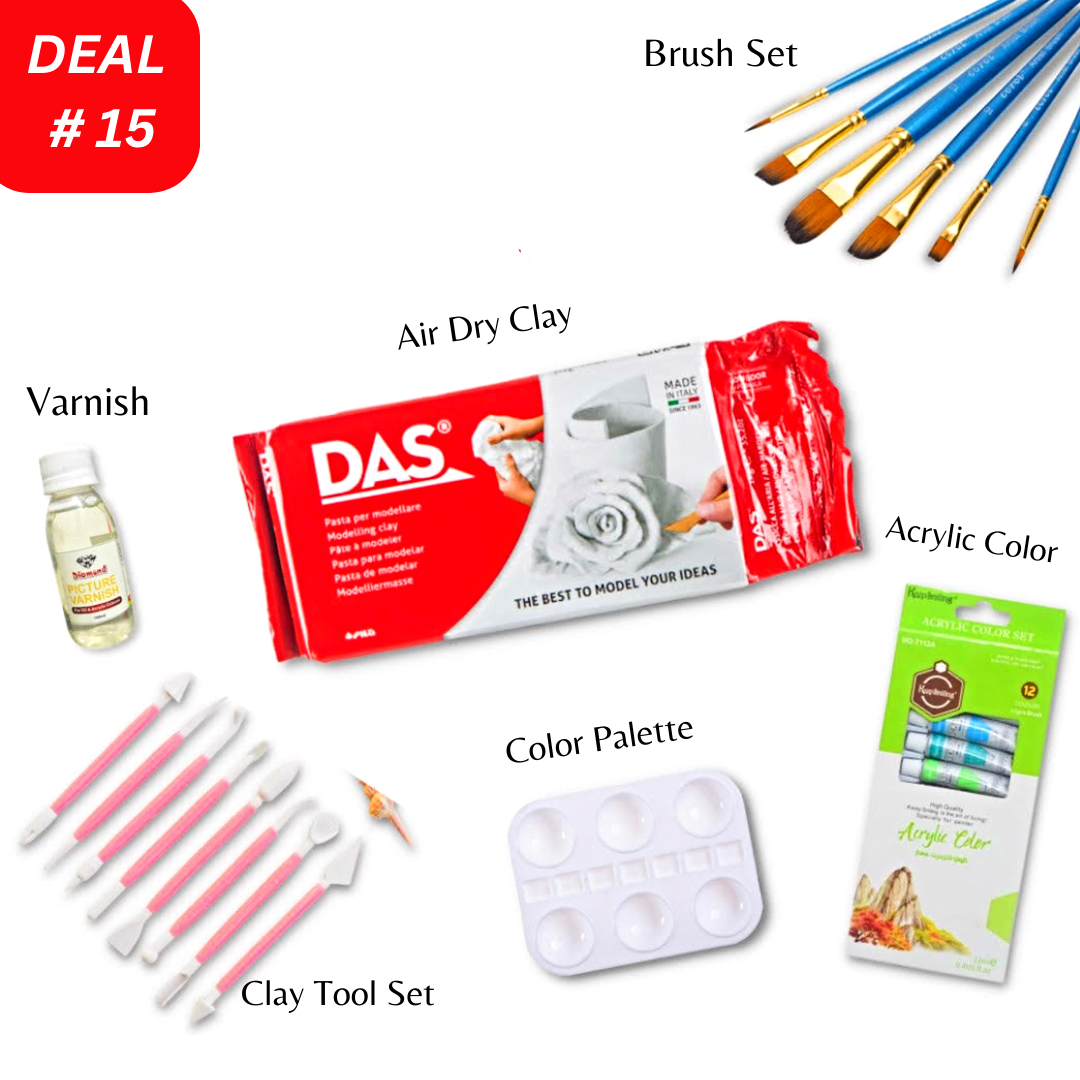 Air Dry Modelling Clay Deal - 17 Pieces
