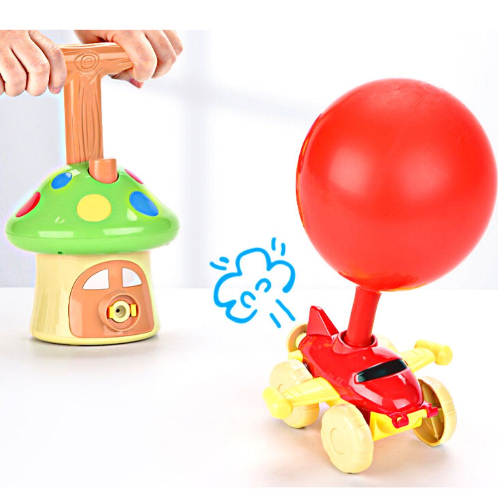 Air Powered Balloon Car Press Inertia Car Cartoon for Kids
