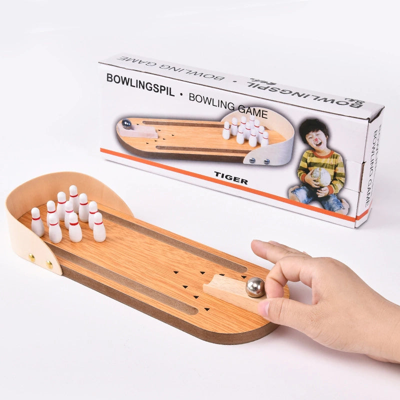 Wooden Desktop Bowling Game