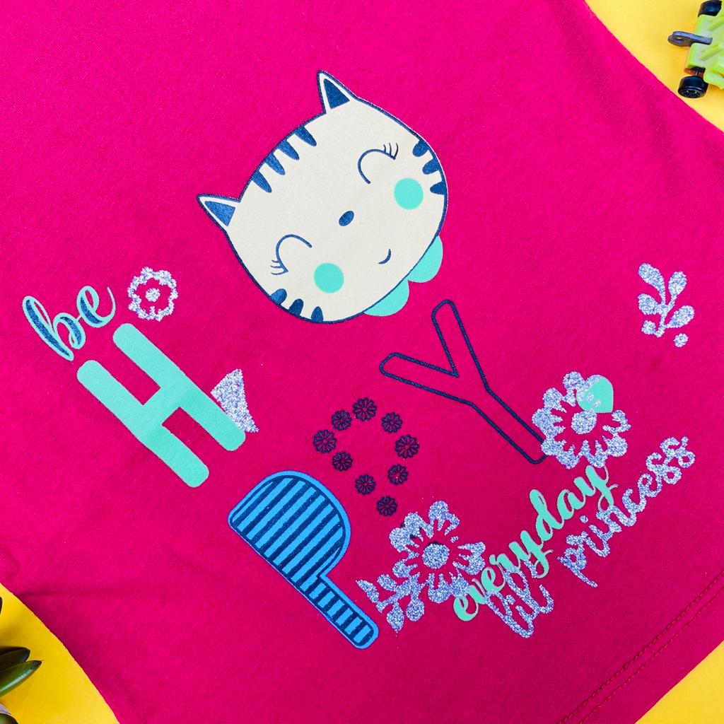 Hunny Bunny Kitty Printed T-shirt For Kids