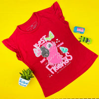 Thumbnail for Hunny Bunny Parrot Printed T-Shirt For Kids