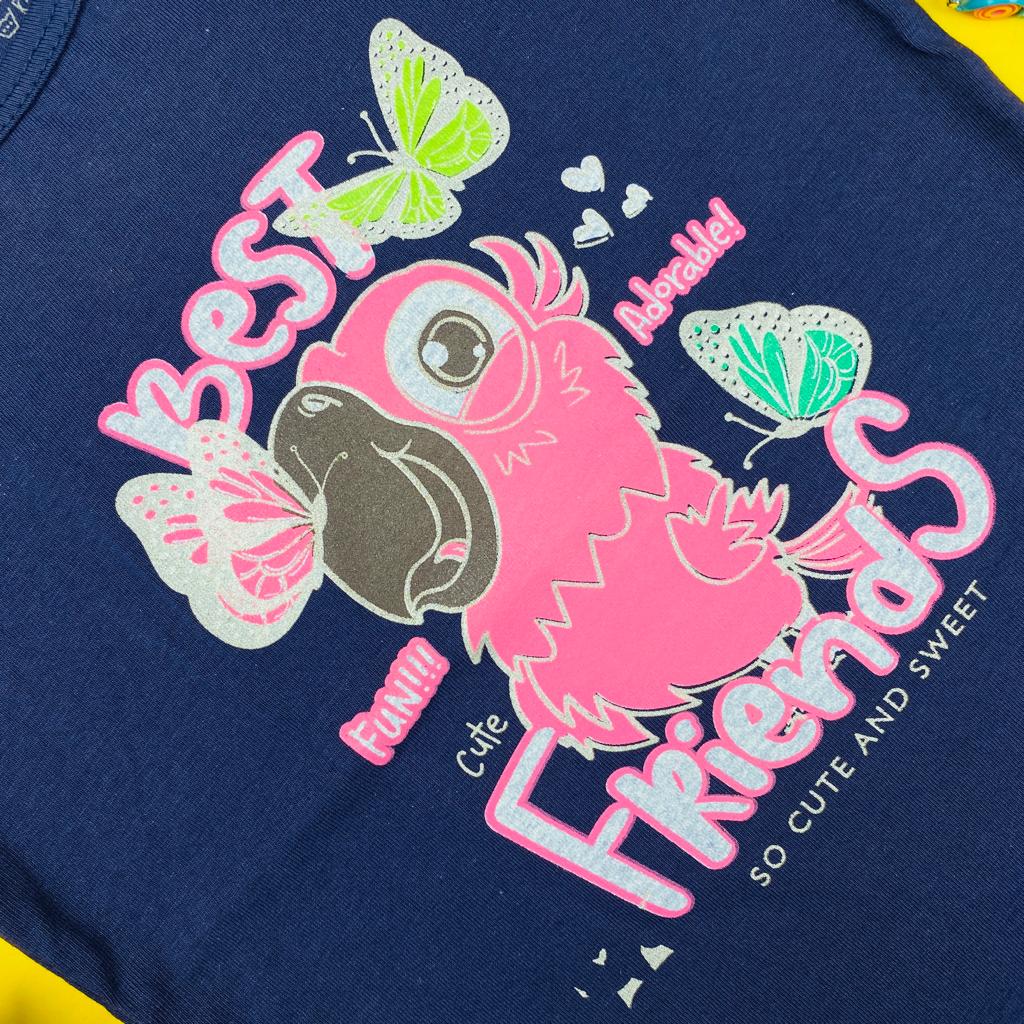 Hunny Bunny Parrot Printed T-Shirt For Kids