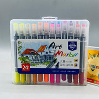 Thumbnail for Double-Sided Art Marker Set (24 Colors)