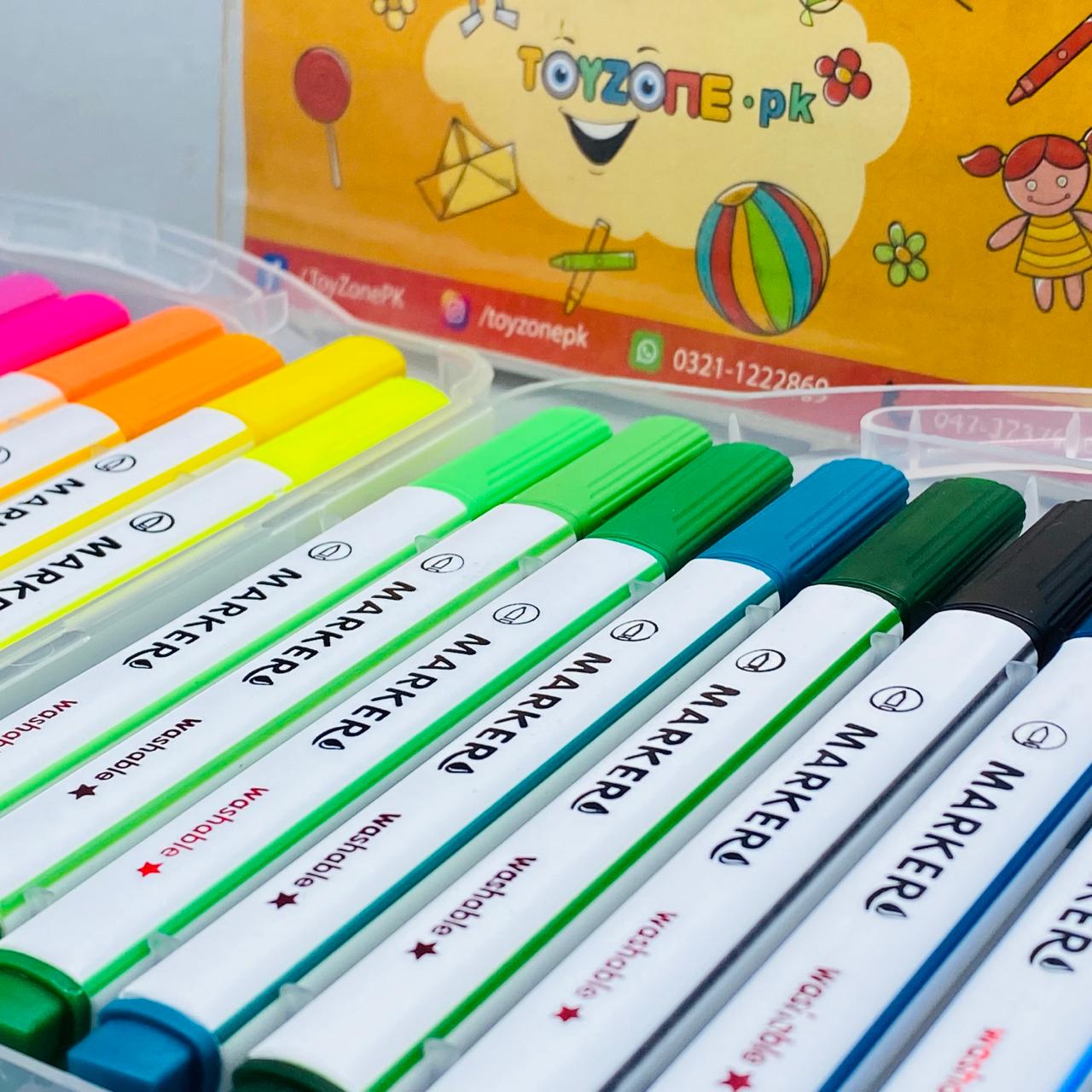 Chaoran Washable Markers Set (24 Colors)