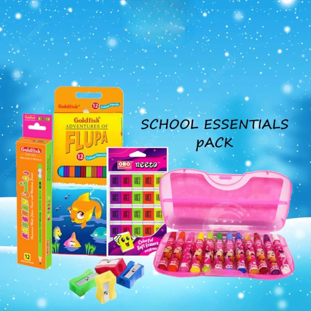 School Essential Stationery Pack - 66 Pieces Set