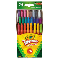 Thumbnail for crayola assorted 24 color twistable mini size crayon box