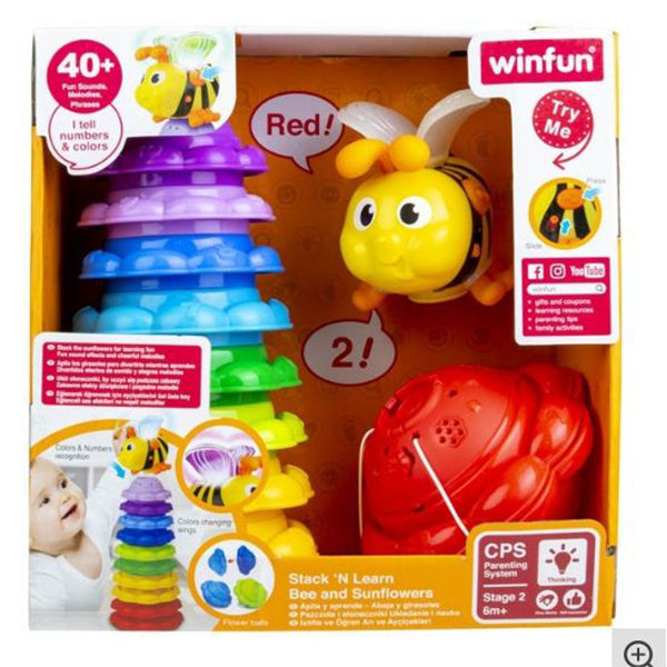 winfun stack n learn bee and sunflowers