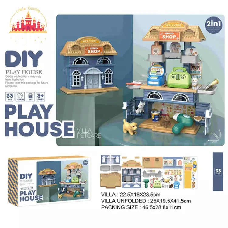33 PCS 2 In 1 DIY Play House