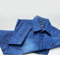 Thumbnail for blue denim style shirt for kids
