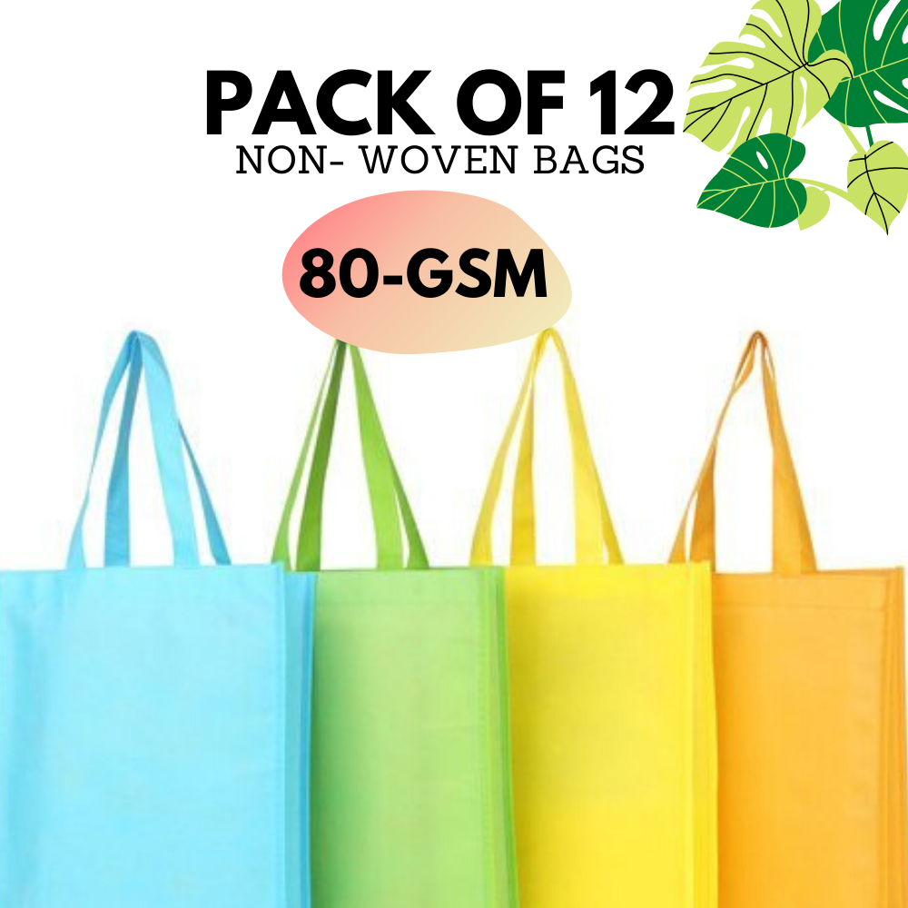 non woven bag with handle pack of 12 80gsm