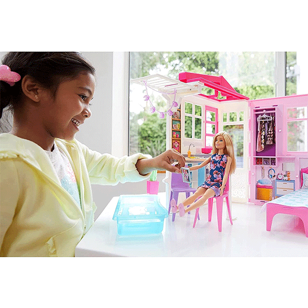 barbie doll with furniture set
