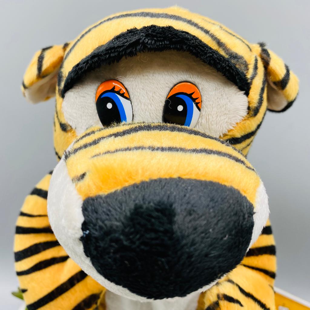 battery operated soft spring tiger toy with sound