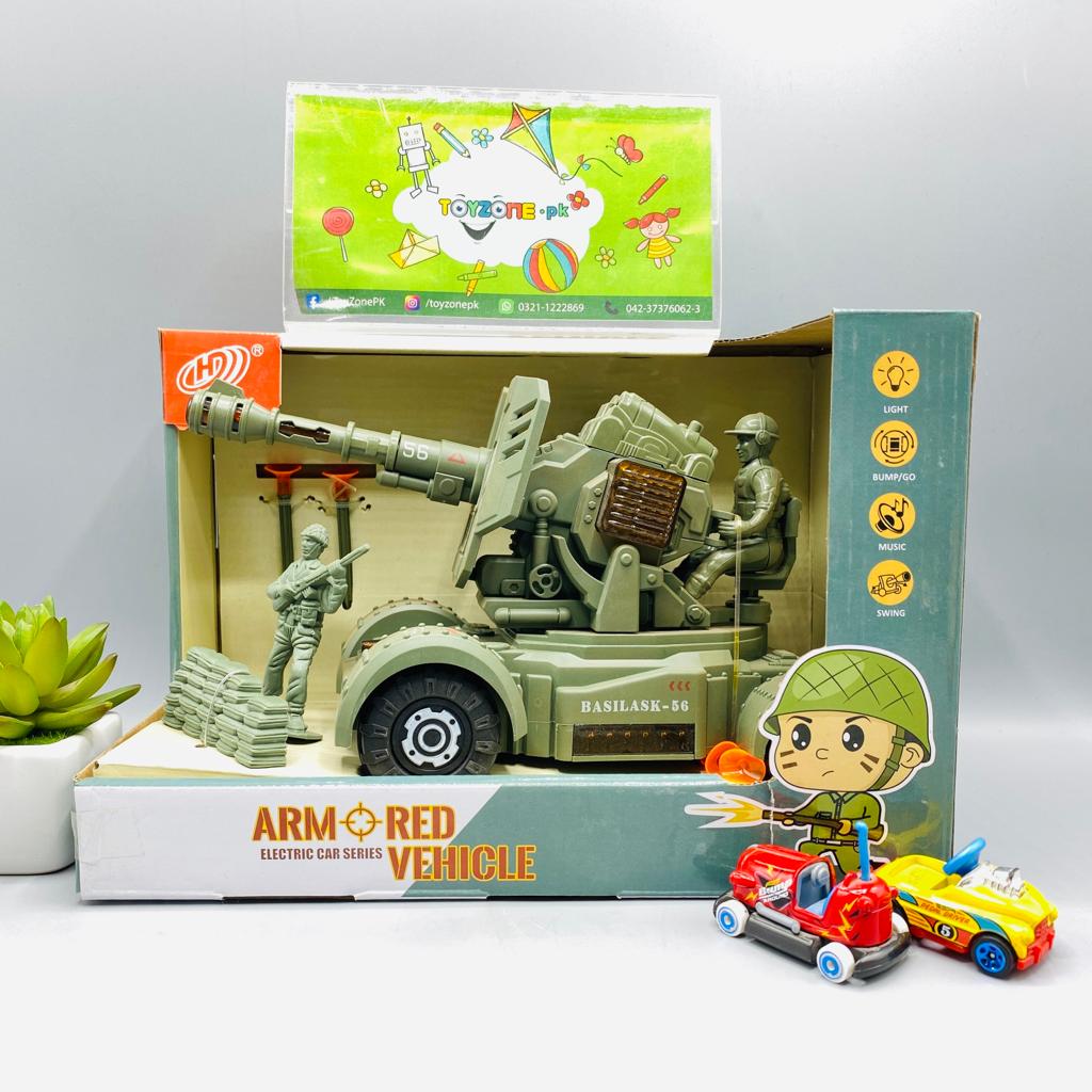 bump n go army vehicle with light and music