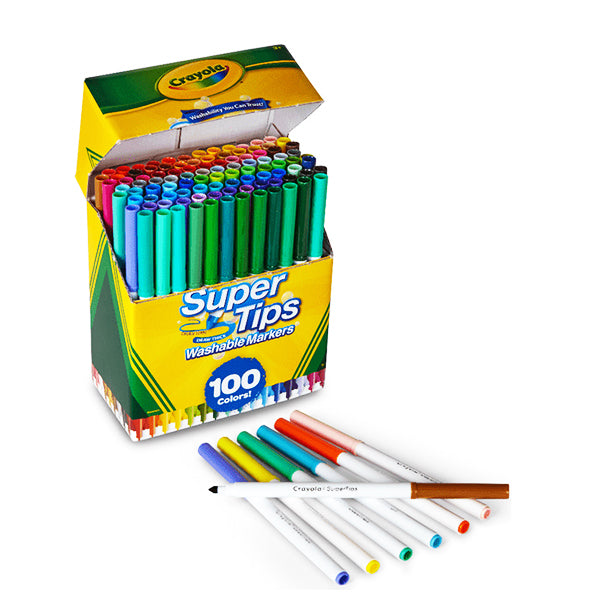 crayola super tips 100 count assorted color washable markers