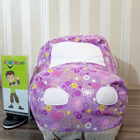 Thumbnail for stuffed car soft plush baby toy purple white