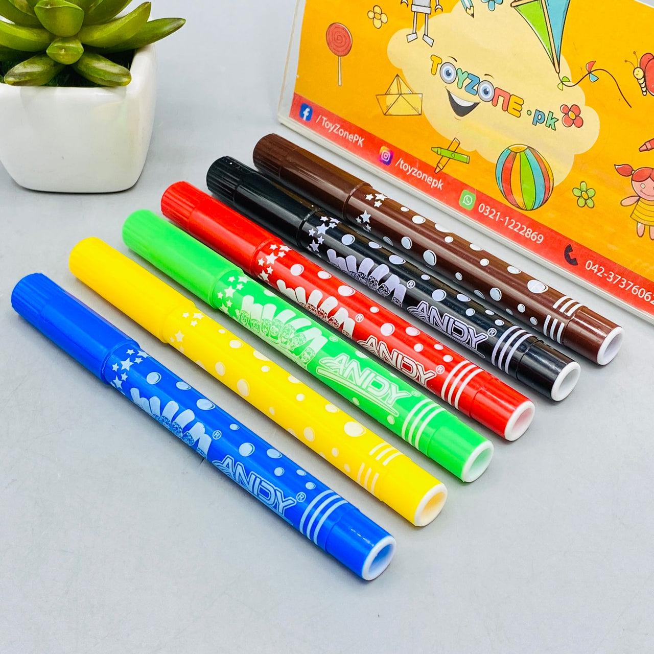 Washable Water Color Marker Pack Of 6 Pieces