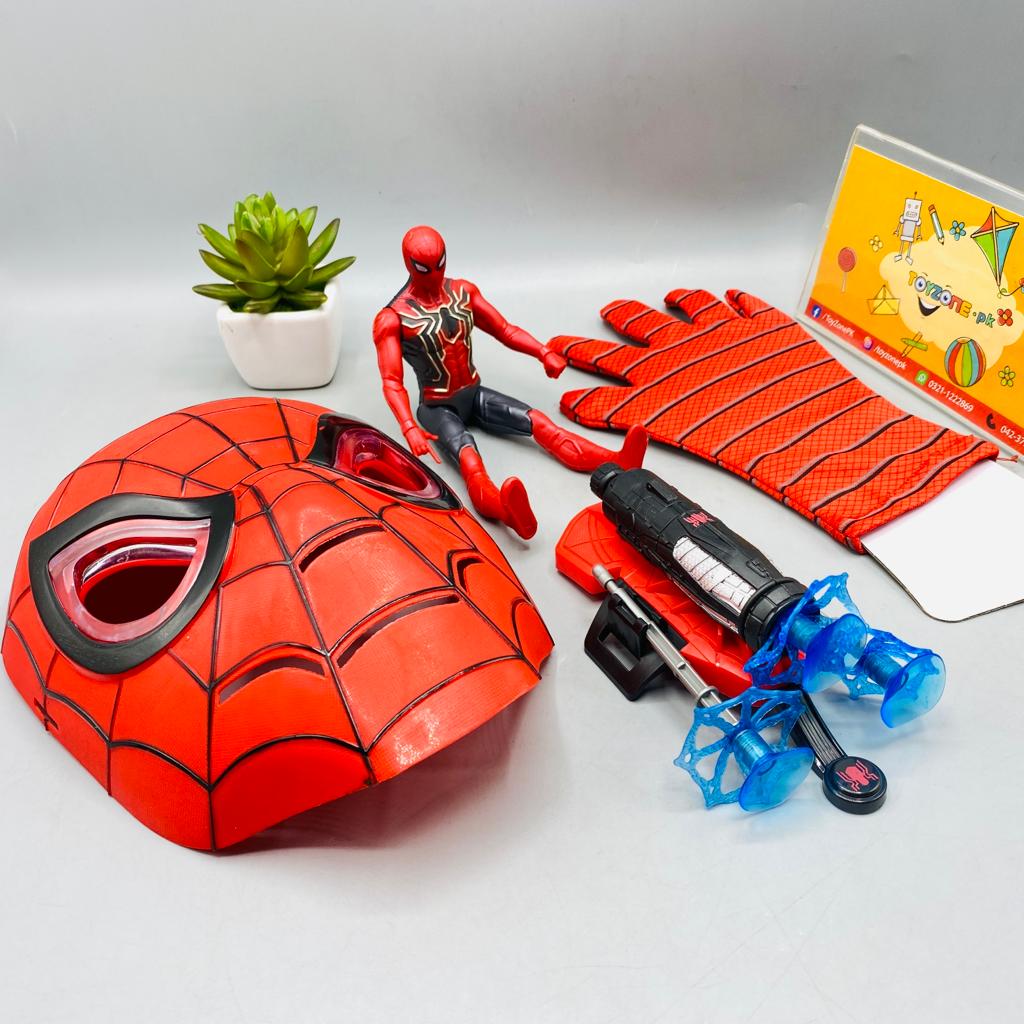 Web Shooter With Spider man Figure And Face Mask