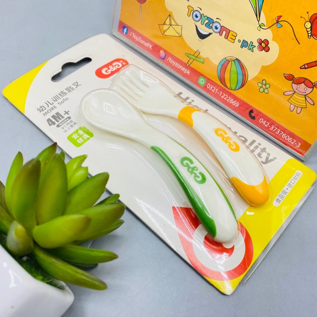 Baby Silicone Spoon And Fork  Soft Tip