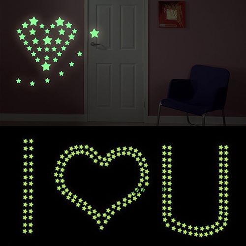 3D Stars Luminous Fluorescent Wall Stickers