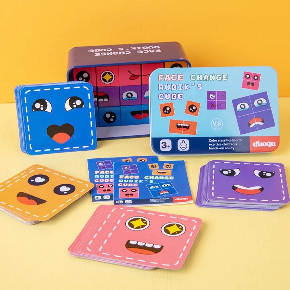 Multiplayer Fun Face Changing Magic Cube Puzzle Game