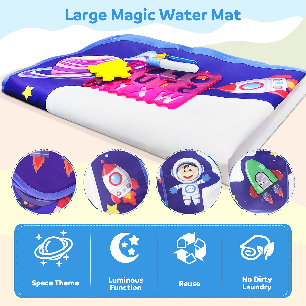 Cosmic World Water Mat With Different Painting Tool