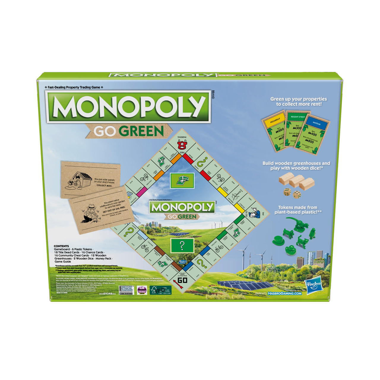 Monopoly Go Green Board Game, For 2-6 Players