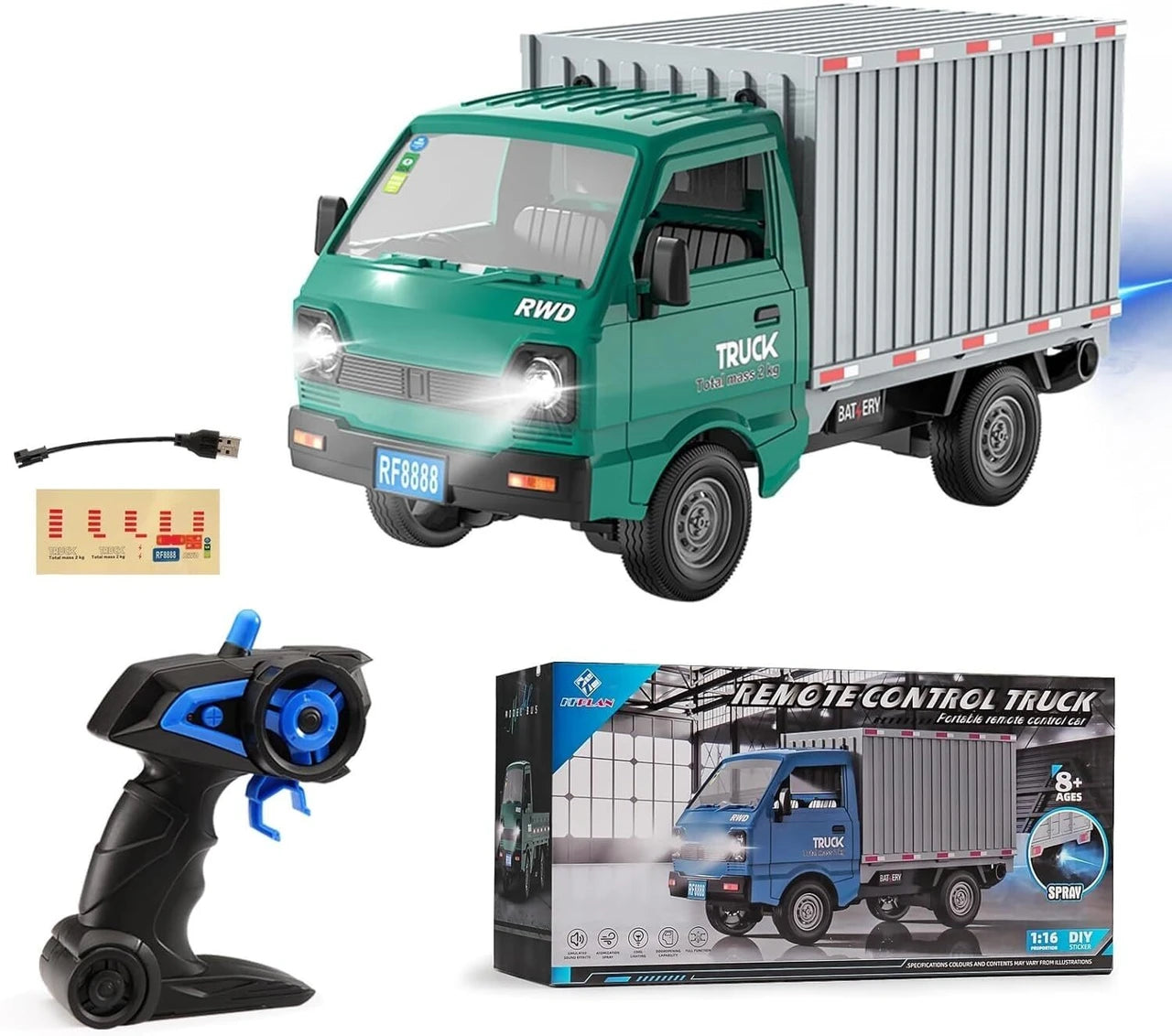 Remote Control Freight Pickup Truck with Container Light And Smoke