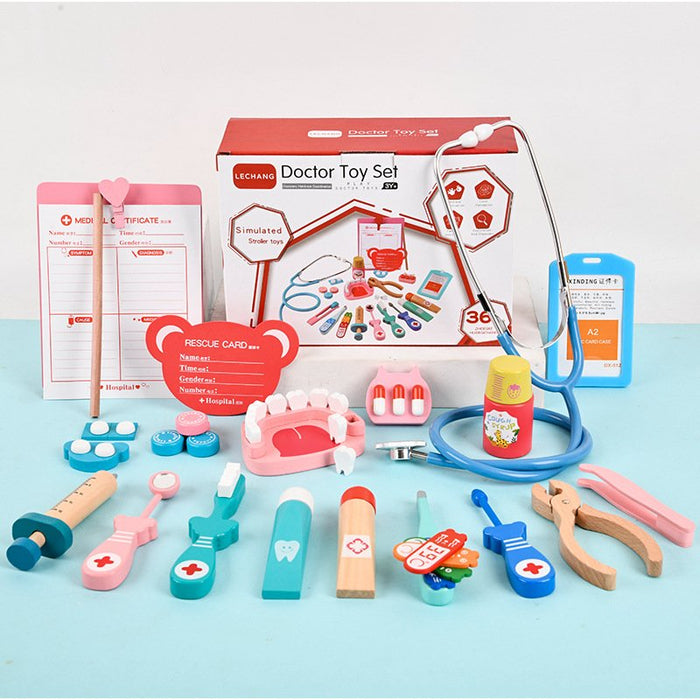 Wooden Medical Kit Pretend Play Set