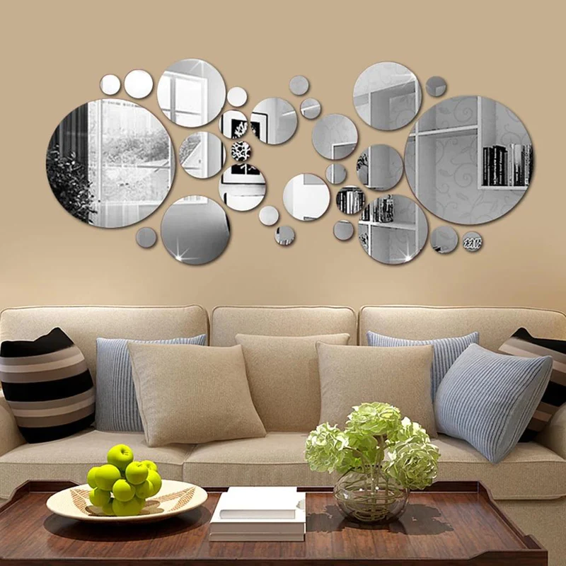 Acrylic Big Circle Decor Mirror Set