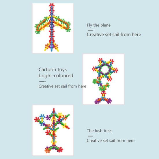 36 Piece Snowflake Building Block With 12 Different Color