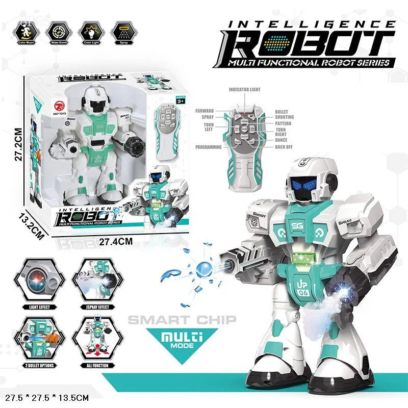 Remote Control Robot With Smoke And Gel Ball Shooting