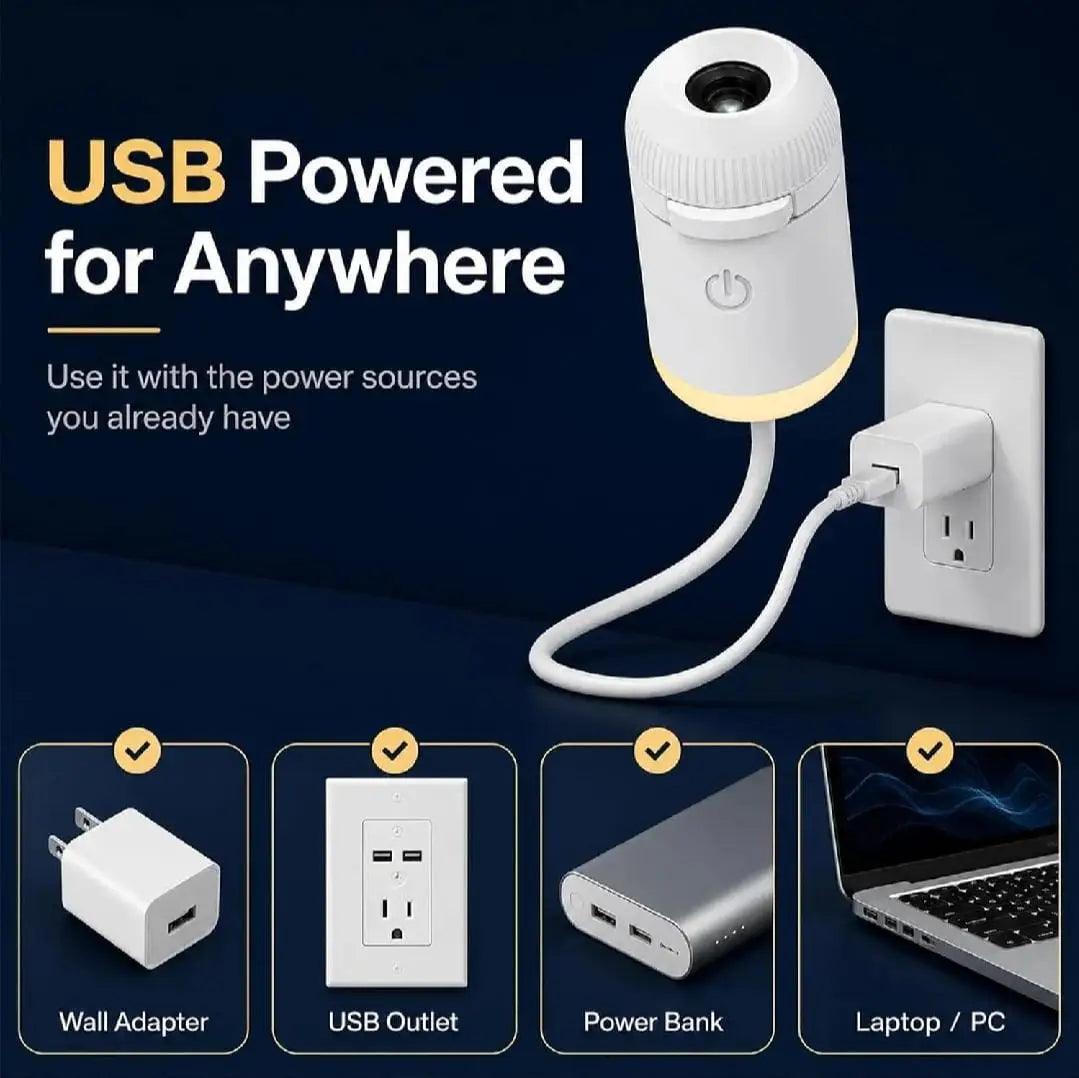 2 in 1 USB-Powered Moon Light Projector Night Lamp With 3 Different Disk