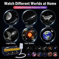 Thumbnail for 2 in 1 USB-Powered Moon Light Projector Night Lamp With 3 Different Disk