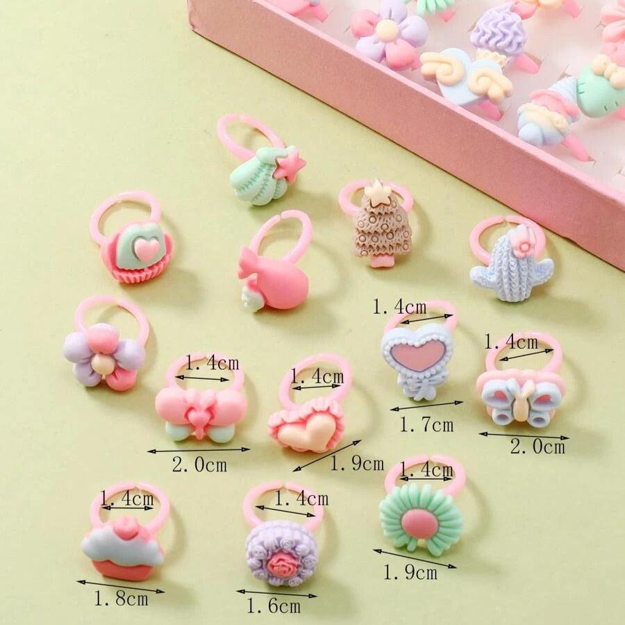 Kids Girl Cartoon Makeup Rings