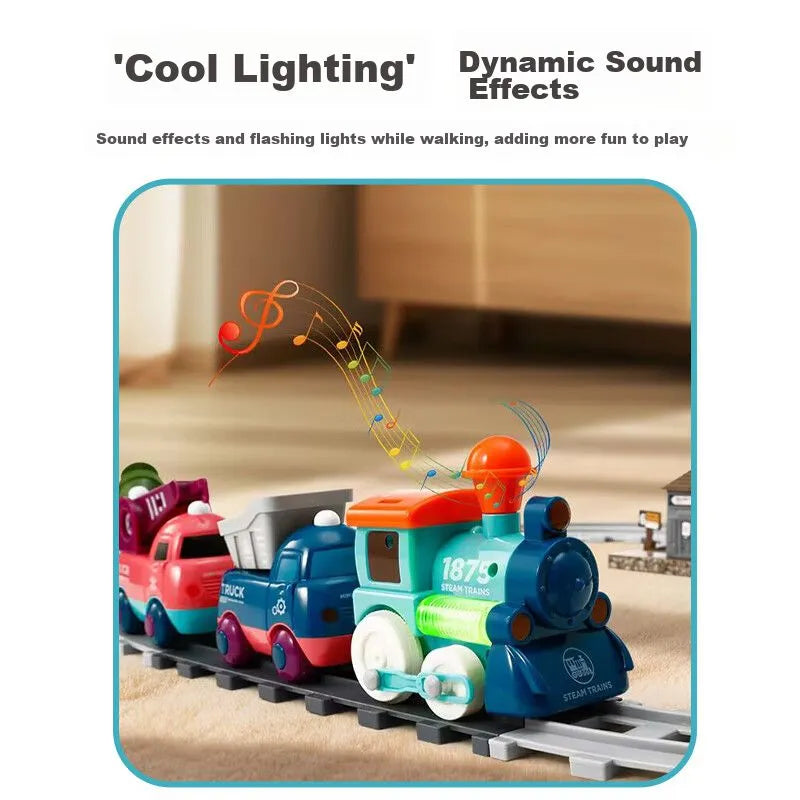 Magnetic Train Track Set With Light And Sound