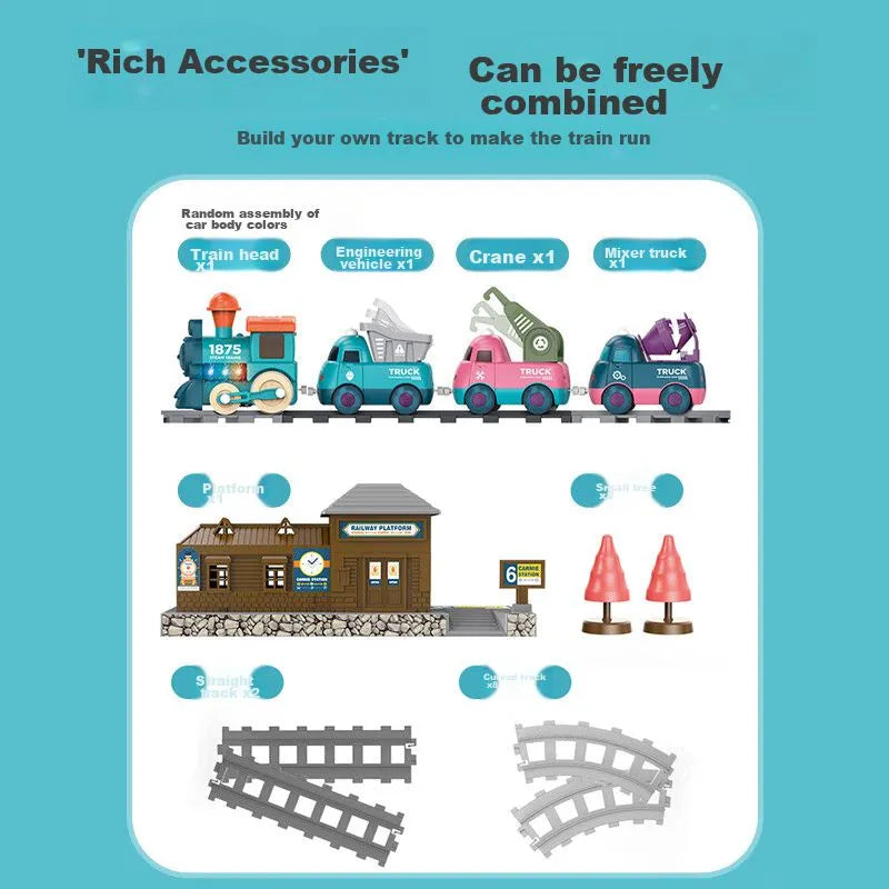 Magnetic Train Track Set With Light And Sound