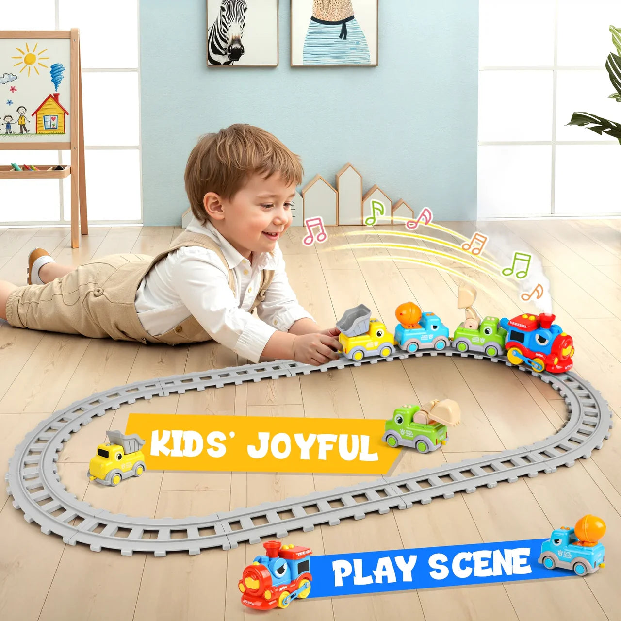 Dinosaur Train Track Series Electric Rail Car Set With Smoke Effect