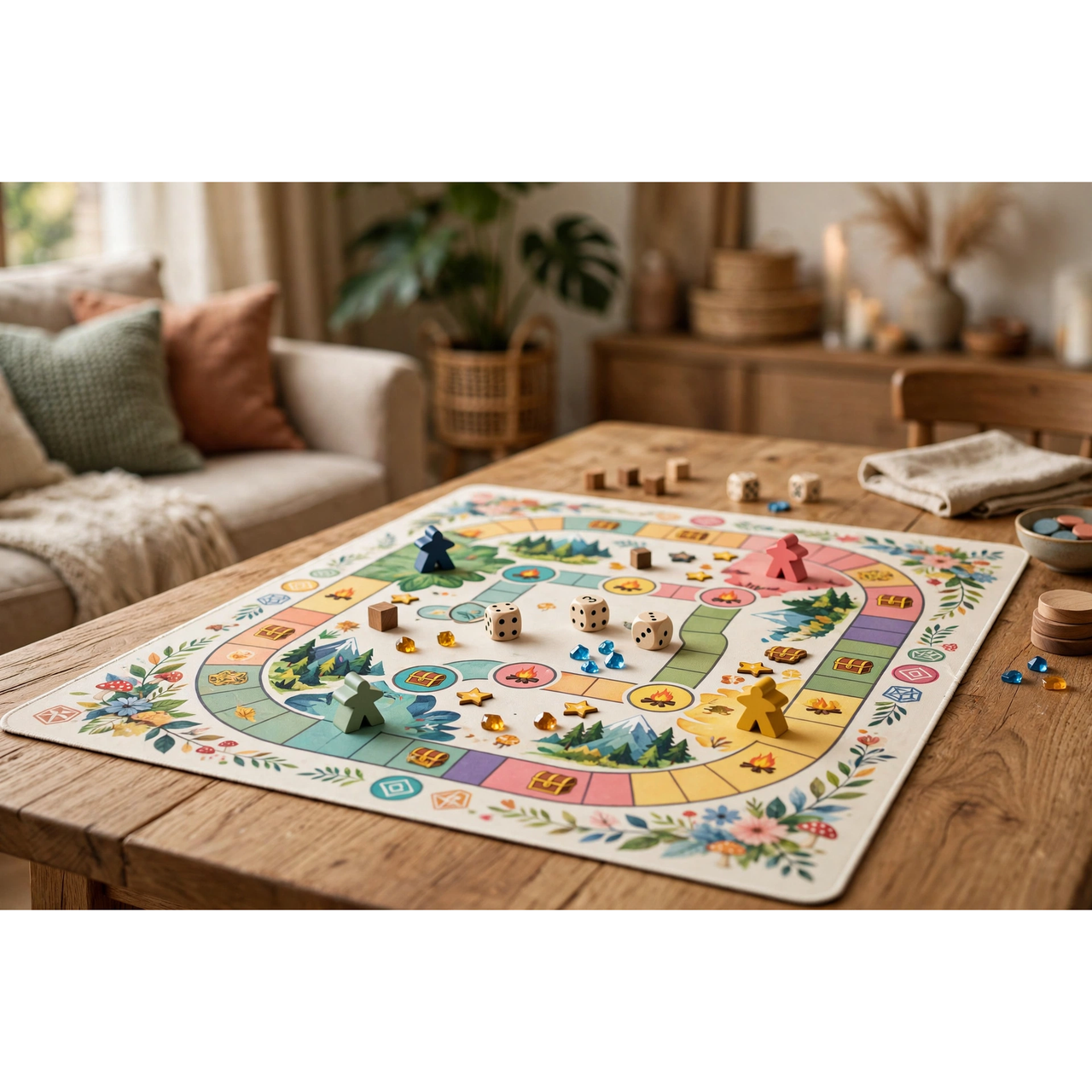 Disney Mickey and Friends Ludo and Story Chess Game Mat — in use