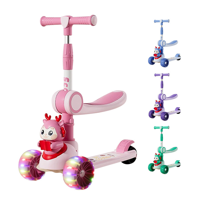 2 in 1 Deer Manual Scooty and Cycle with Light