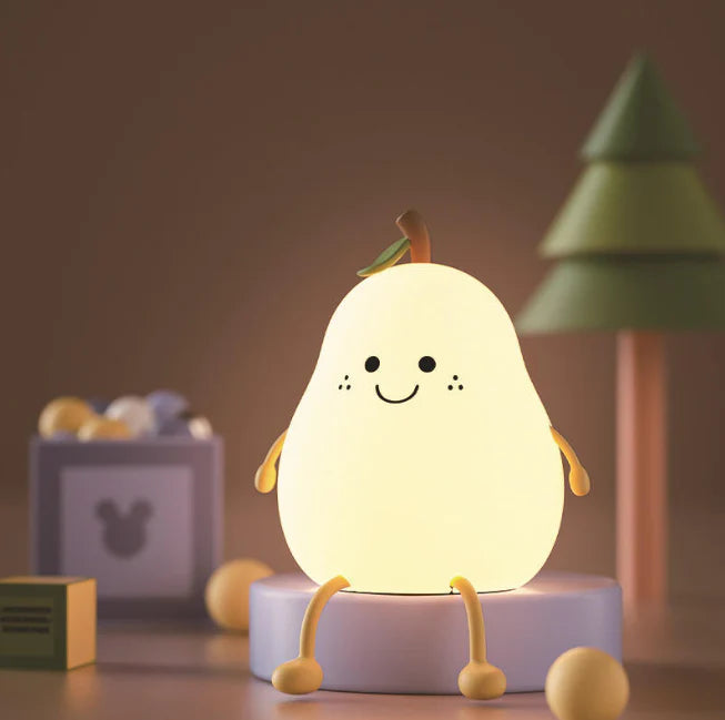 Cute Pear Character Silicone Night Light