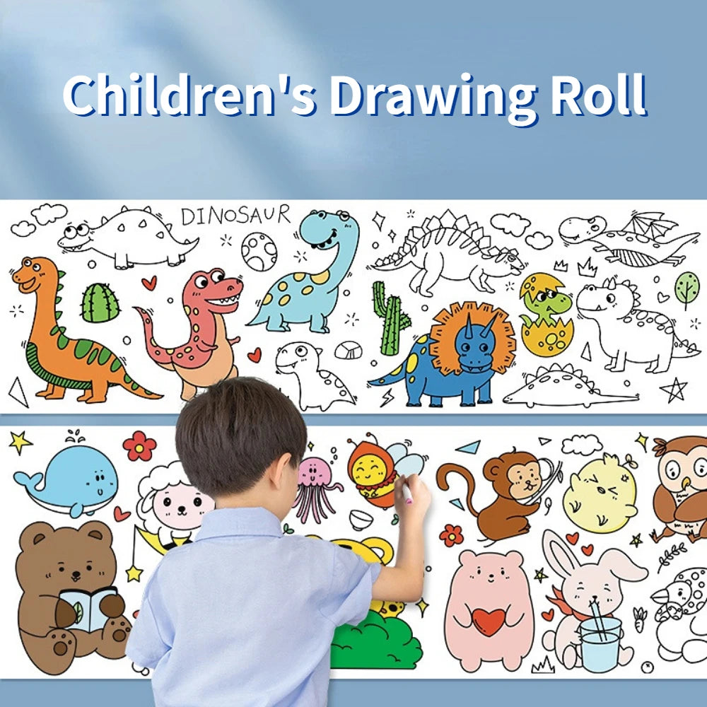 DIY Scrolling Drawing Roll Graffiti Coloring Paper