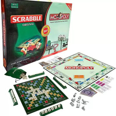 2 in 1 Scrabble & Monopoly Board Games