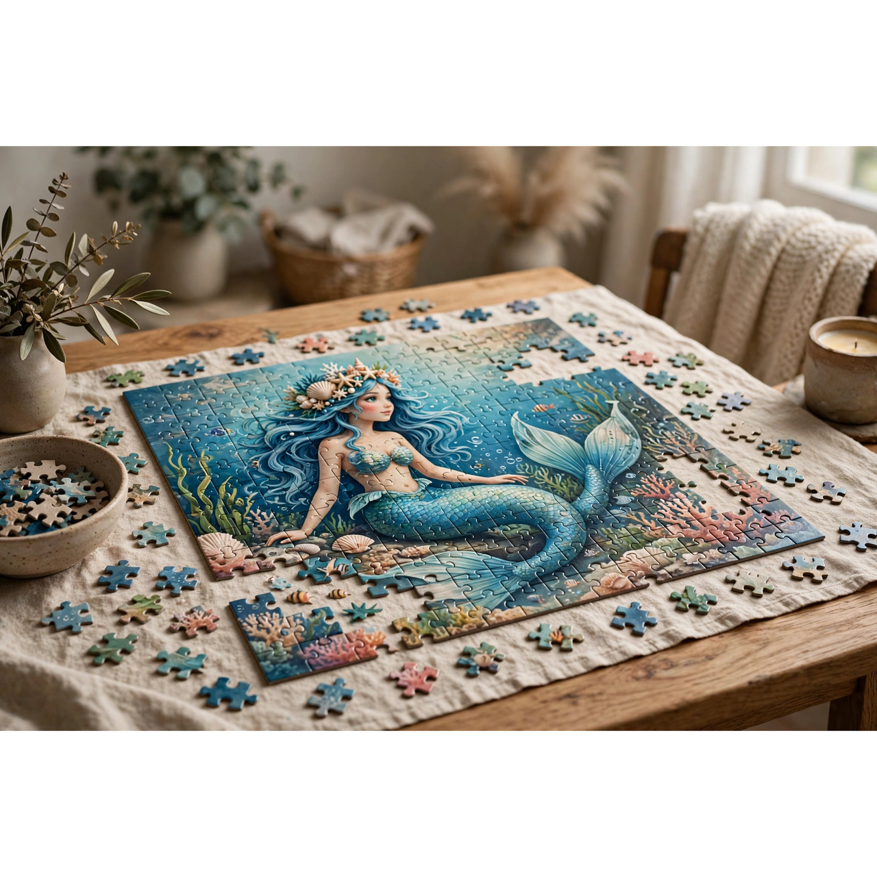 Ceaco Disney The Little Mermaid Jigsaw Puzzle — in use