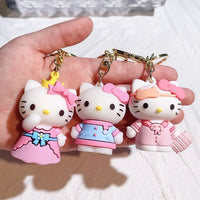 Thumbnail for 2Pcs Hello Kitty 3D Keychain with Wristband Strap