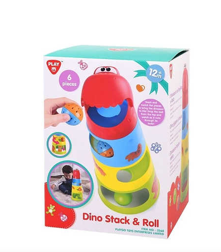 Playgo Baby Building Blocks Dino Stack & Roll 6 Pcs