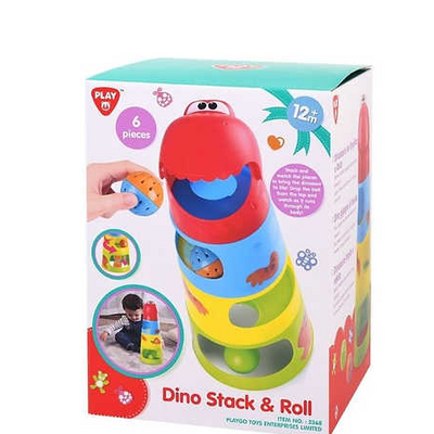 Playgo Baby Building Blocks Dino Stack & Roll 6 Pcs