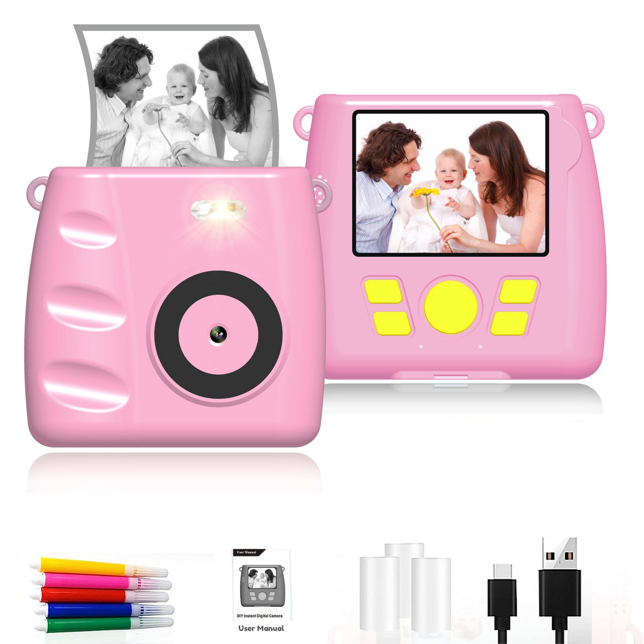 2.4 Inch Instant Print Kids Dual Camera With VideoGraphy And Photography